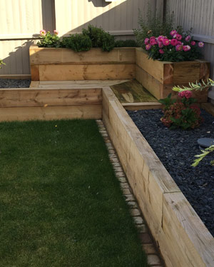 Retaining walls by Marram Gardens